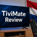 Best IPTV Player Review 2026 with smart TV, remote control and Netherlands flag background